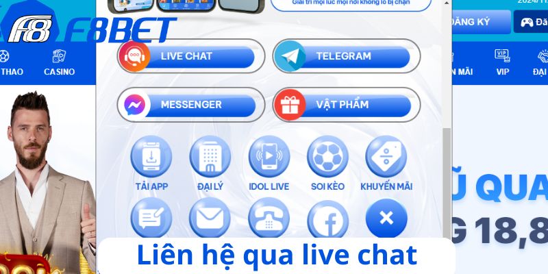 Trò chuyện với nhân viên qua mục live chat